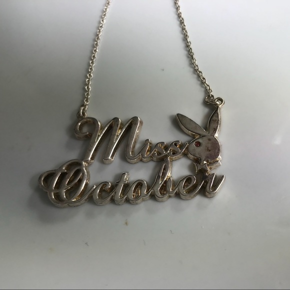 Jewelry - Miss October Playboy Silver Tone Necklace